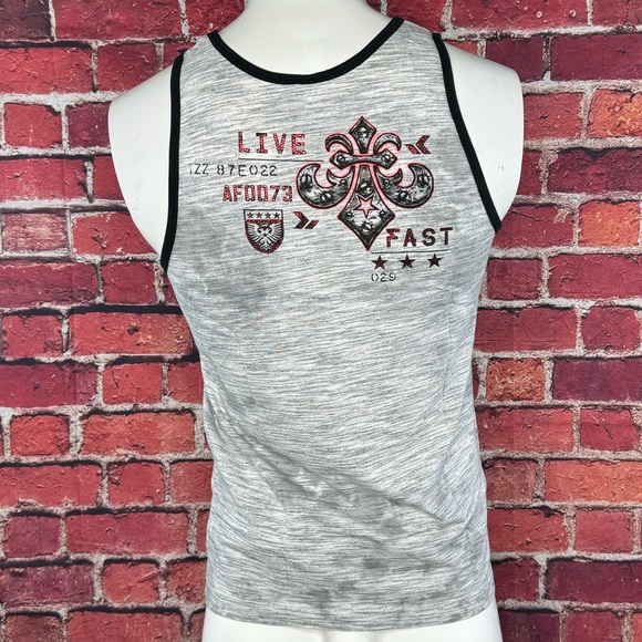 Affliction Men's Eagle Graphic Tank Top - Size: S/M/L/XL- Gray / Black - NWT - Picture 5 of 9